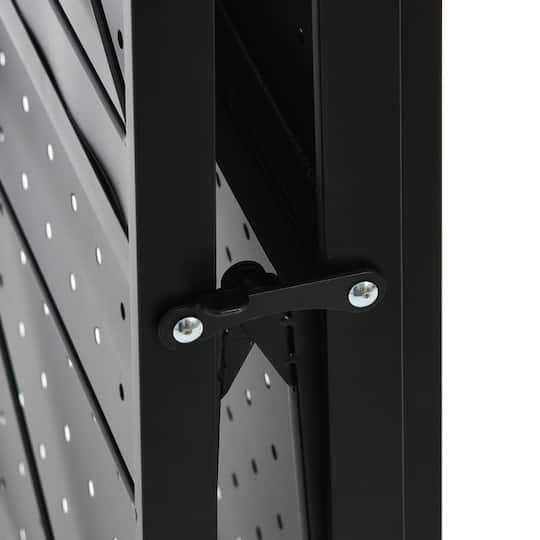Household Essentials 34" Black Metal 3-Tier Foldable Utility Rack